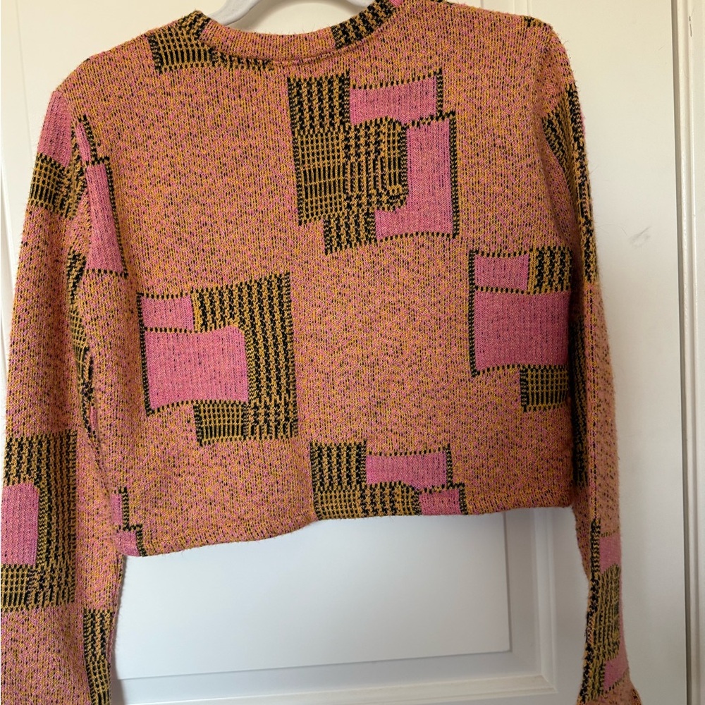 Zara Pink and Yellow Geometric Sweatshirt